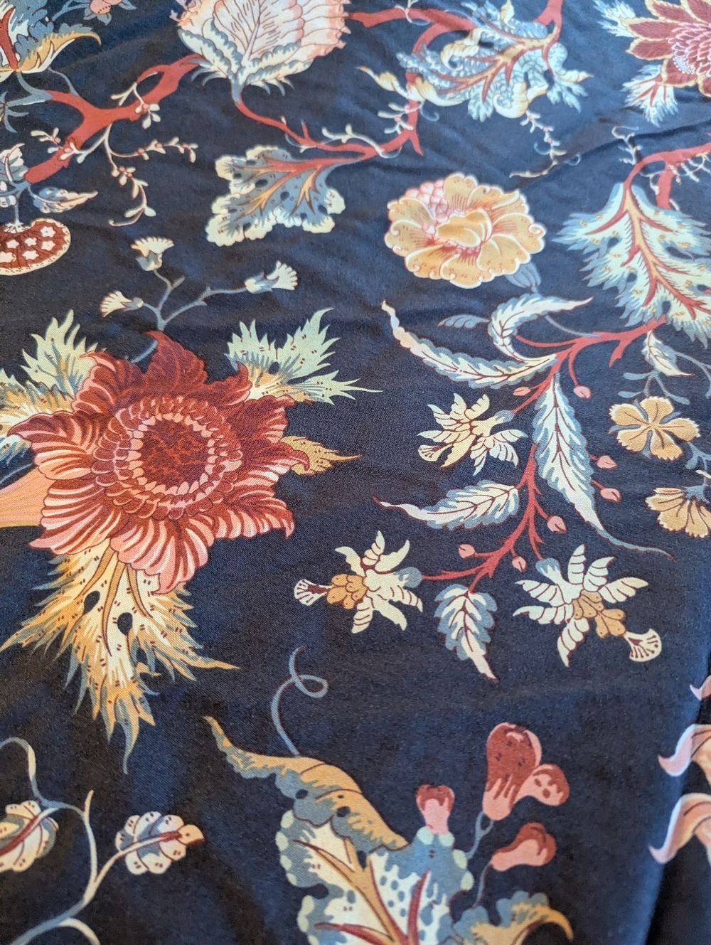 Ikea Nasselocka king size duvet set ( duvet & 2 Shams) navy blue with florals - Picture 6 of 9